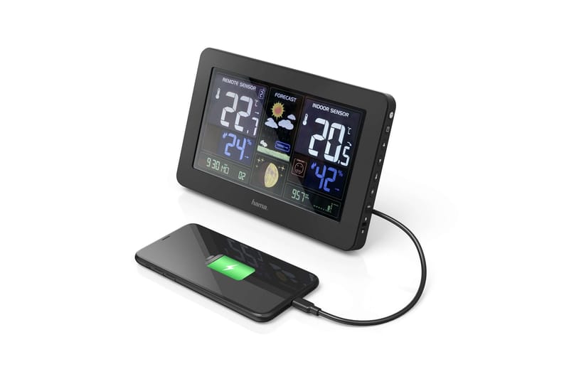 HAMA Väderstation Premium Inkl. USB-laddning - HAMA - Trädgård & spabad - Utemiljö - Trädgårdsdekoration - Regn & temperatur - Utomhustermometer