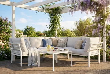 Ariany Hörnsoffa Utomhus  5-sits - Beige - Utemöbler - Loungemöbler - Soffgrupp utomhus
