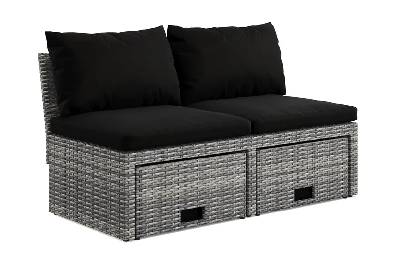 Bahamas Balkongsoffa med Pallar - Utemöbler - Balkong - Balkongmöbler - Soffa balkong