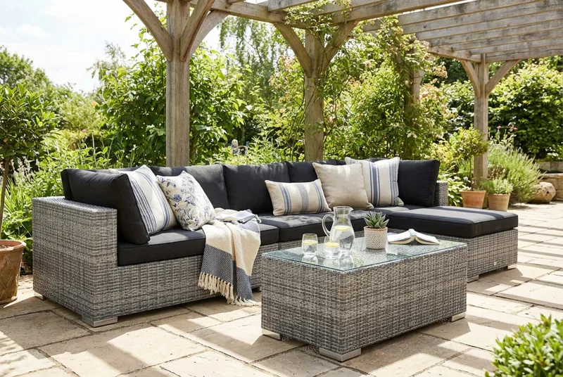 Bahamas Högermodul utomhus 140 cm i konstrotting - Grå - Utemöbler - Loungemöbler - Modulsoffa utomhus - Högermoduler utesoffa