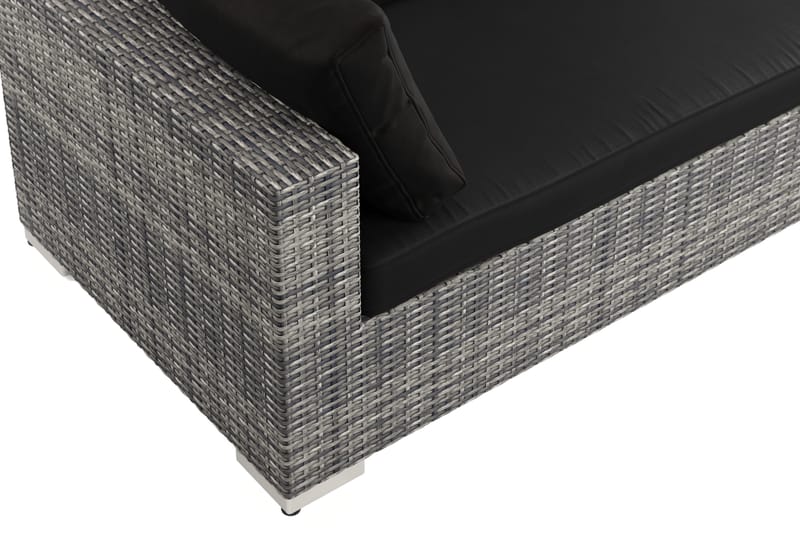 Bahamas Högermodul utomhus 140 cm i konstrotting - Grå - Utemöbler - Loungemöbler - Modulsoffa utomhus - Högermoduler utesoffa