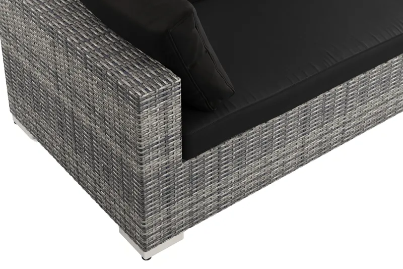 Bahamas Högermodul utomhus 140 cm i konstrotting - Grå - Utemöbler - Loungemöbler - Modulsoffa utomhus - Högermoduler utesoffa