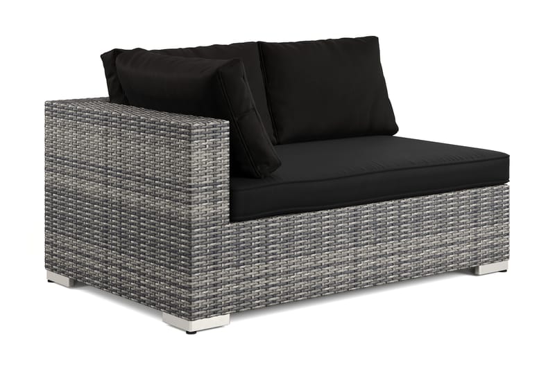 Bahamas Högermodul utomhus 140 cm i konstrotting - Grå - Utemöbler - Loungemöbler - Modulsoffa utomhus - Högermoduler utesoffa