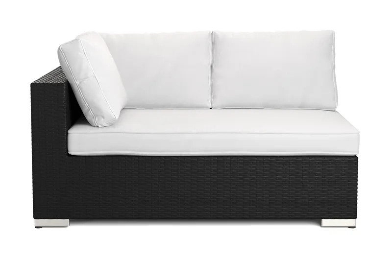 Bahamas Högermodul utomhus 140 cm i konstrotting - Svart - Utemöbler - Loungemöbler - Modulsoffa utomhus - Högermoduler utesoffa
