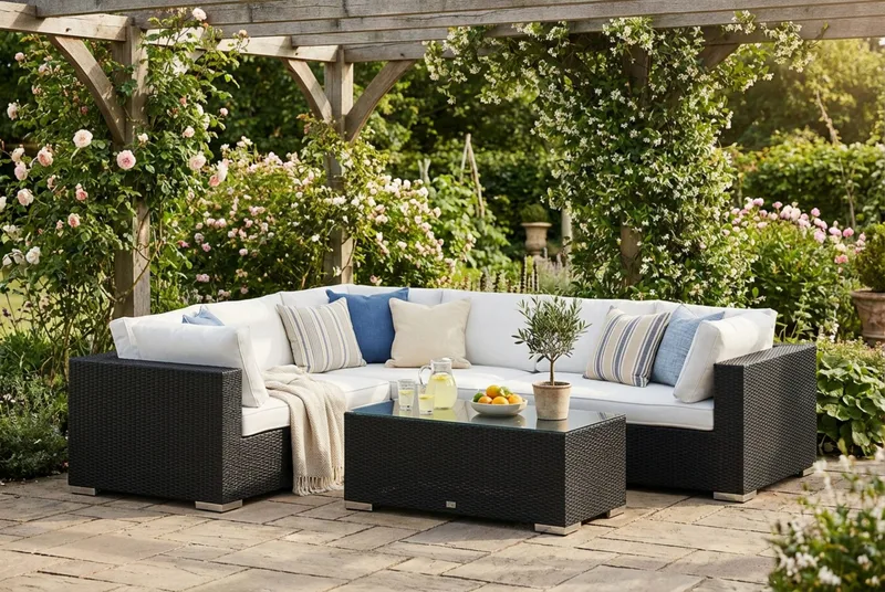 Bahamas Högermodul utomhus 140 cm i konstrotting - Svart - Utemöbler - Loungemöbler - Modulsoffa utomhus - Högermoduler utesoffa