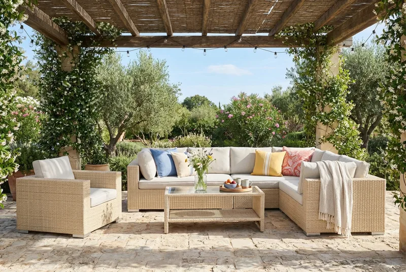 Bahamas Loungefåtölj utomhus i konstrotting - Beige - Utemöbler - Loungemöbler - Loungestol utomhus