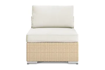 Bahamas Mittmodul utomhus i konstrotting med Ljus vattenavisande dyna - Beige - Utemöbler - Loungemöbler - Modulsoffa utomhus - Mittmodul utesoffa