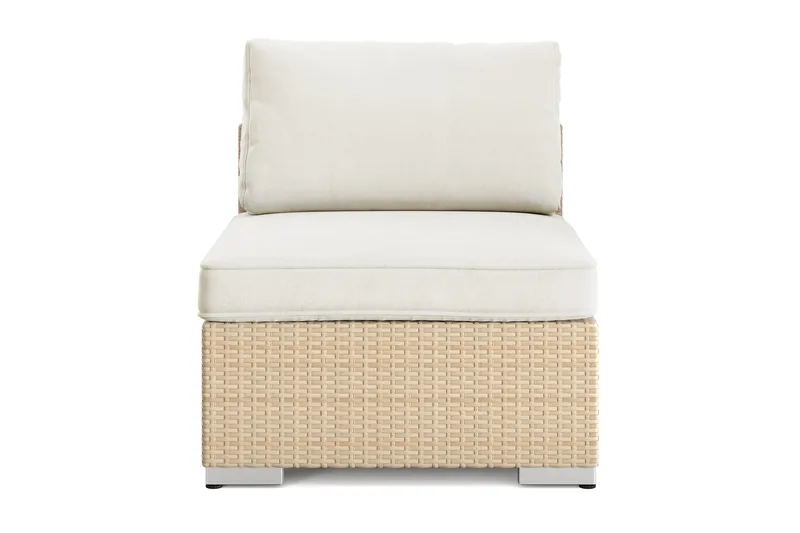 Bahamas Mittmodul utomhus i konstrotting med Ljus vattenavisande dyna - Beige - Utemöbler - Loungemöbler - Modulsoffa utomhus - Mittmodul utesoffa