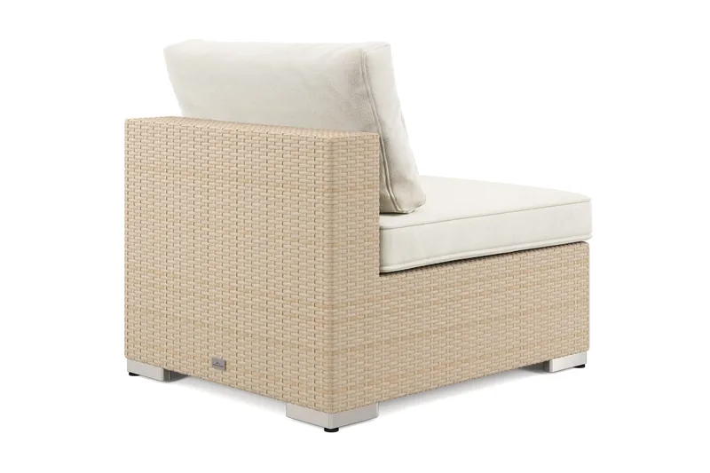 Bahamas Mittmodul utomhus i konstrotting med Ljus vattenavisande dyna - Beige - Utemöbler - Loungemöbler - Modulsoffa utomhus - Mittmodul utesoffa