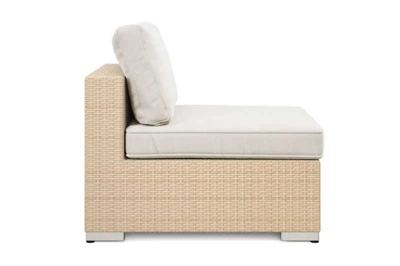 Bahamas Mittmodul utomhus i konstrotting med Ljus vattenavisande dyna - Beige - Utemöbler - Loungemöbler - Modulsoffa utomhus - Mittmodul utesoffa
