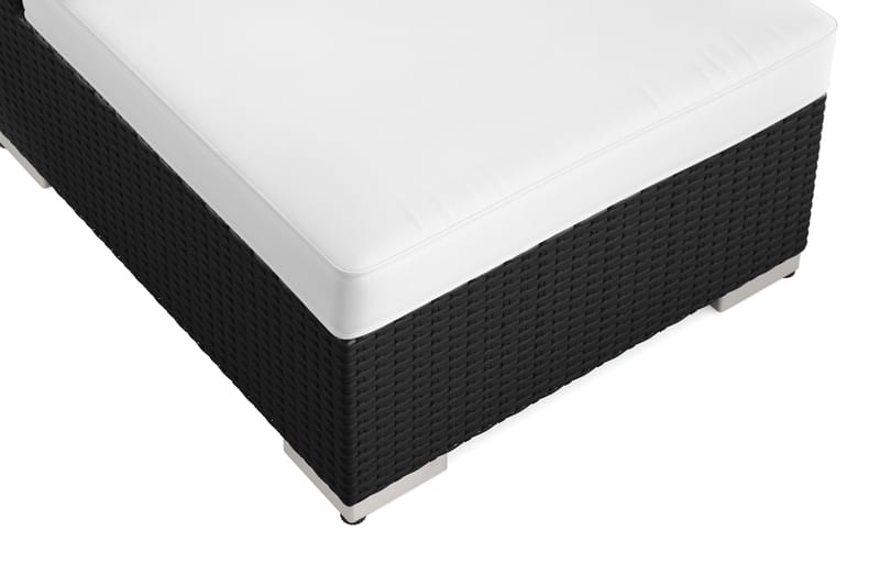 Bahamas Mittmodul utomhus i konstrotting med Ljus vattenavisande dyna - Svart / Vit - Utemöbler - Loungemöbler - Modulsoffa utomhus - Mittmodul utesoffa