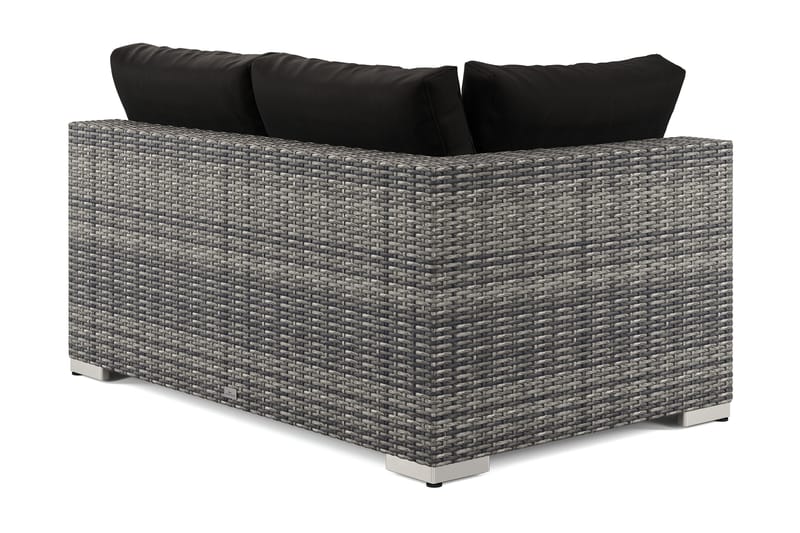Bahamas Vänstermodul utomhus 140 cm i konstrotting - Grå - Utemöbler - Loungemöbler - Modulsoffa utomhus - Högermoduler utesoffa