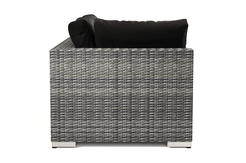 Bahamas Vänstermodul utomhus 140 cm i konstrotting - Grå - Utemöbler - Loungemöbler - Modulsoffa utomhus - Högermoduler utesoffa