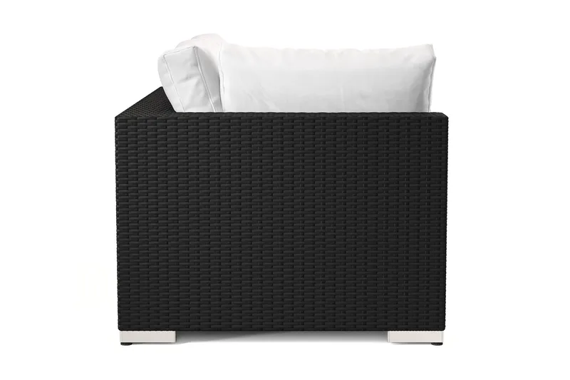 Bahamas Vänstermodul utomhus 140 cm i konstrotting - Svart - Utemöbler - Loungemöbler - Modulsoffa utomhus - Högermoduler utesoffa