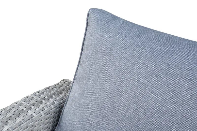 James Light Stor l-formad loungegrupp utomhus i konstrotting med förvaring och gråa dynor - Grå - Trädgård & spabad - Utemiljö - Altan & terrass - Altanmöbler