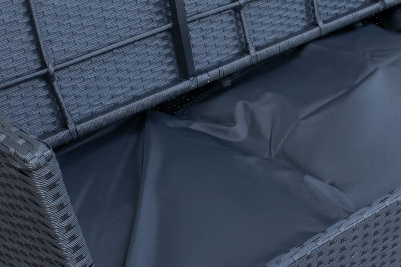 James Light Stor l-formad loungegrupp utomhus i konstrotting med förvaring och vita dynor - Svart - Trädgård & spabad - Utemiljö - Altan & terrass - Altanmöbler