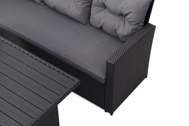 James Loungegrupp Utomhus Vänster– 5-sits Soffgrupp i Konstrotting - Svart - Trädgård & spabad - Utemiljö - Altan & terrass - Altanmöbler