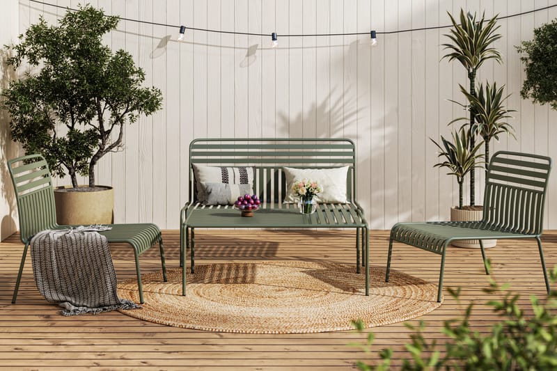 Jarva Liten 4-sits Soffgrupp Utomhus i metall - Oliv - Trädgård & spabad - Utemiljö - Altan & terrass - Altanm öbler