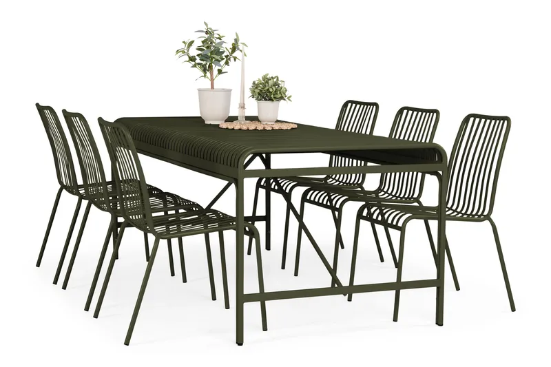 Jarva Rektangulärt Matbord Utomhus 90x200 cm i Metall - Grön - Utemöbler - Utebord & trädgårdsbord - Matbord utomhus