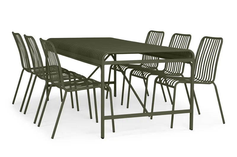 Jarva Rektangulärt Matbord Utomhus 90x200 cm i Metall - Grön - Utemöbler - Utebord & trädgårdsbord - Matbord utomhus