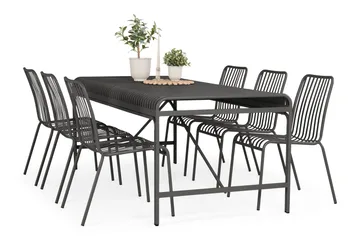 Jarva Rektangulärt Matbord Utomhus 90x200 cm i Metall - Svart - Utemöbler - Utebord & trädgårdsbord - Matbord utomhus