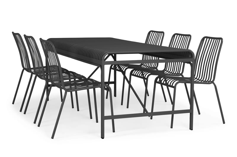 Jarva Rektangulärt Matbord Utomhus 90x200 cm i Metall - Svart - Utemöbler - Utebord & trädgårdsbord - Matbord utomhus