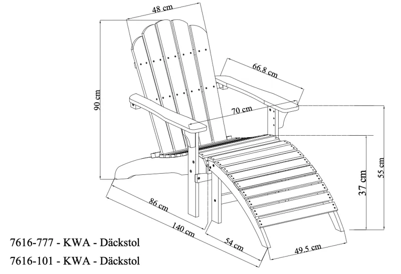 Landet Däckstol utomhus i akacia trä - Mörkgrön - Utemöbler - Utestol & trädgårdsstol - Solstolar - Däckstol
