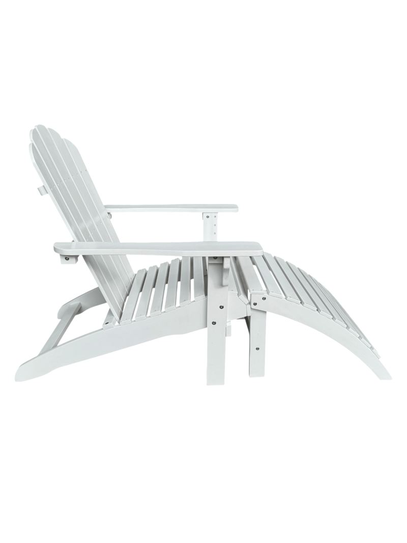 Landet Däckstol utomhus i akacia trä - Vit - Utemöbler - Utestol & trädgårdsstol - Solstolar - Däckstol