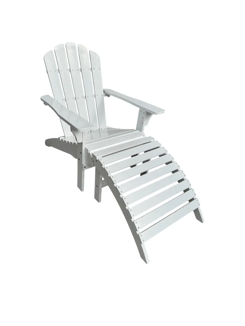 Landet Däckstol utomhus i akacia trä, Vit