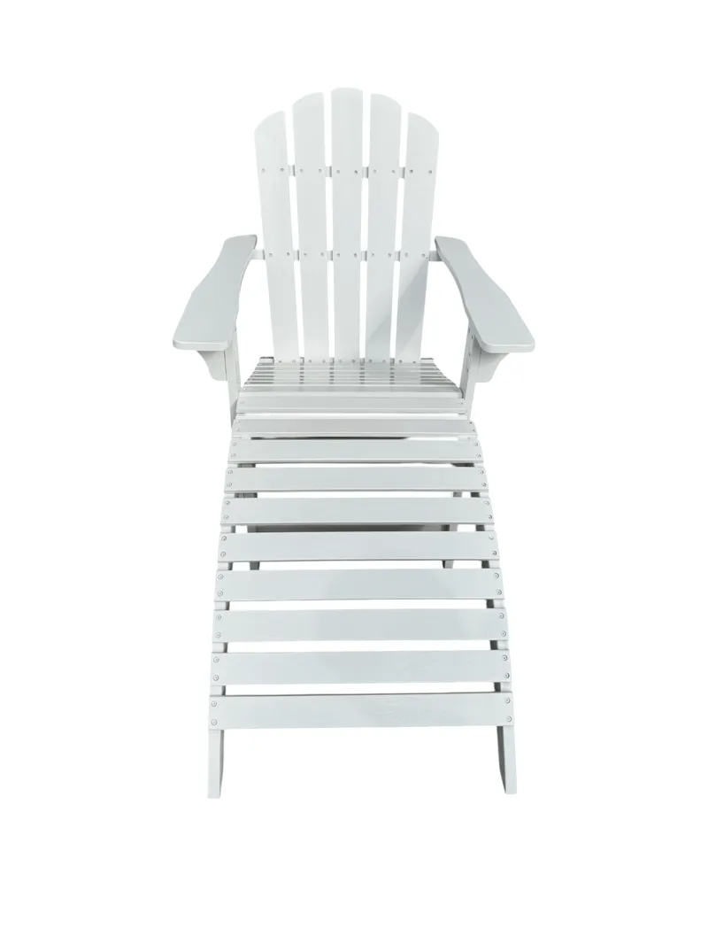 Landet Däckstol utomhus i akacia trä - Vit - Utemöbler - Utestol & trädgårdsstol - Solstolar - Däckstol