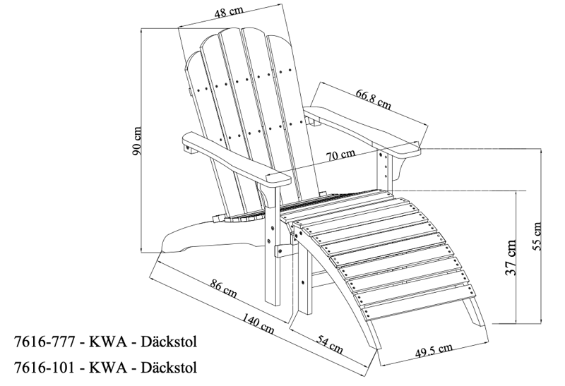 Landet Däckstol utomhus - Mörkgrön - Utemöbler - Utestol & trädgårdsstol - Solstolar - Däckstol