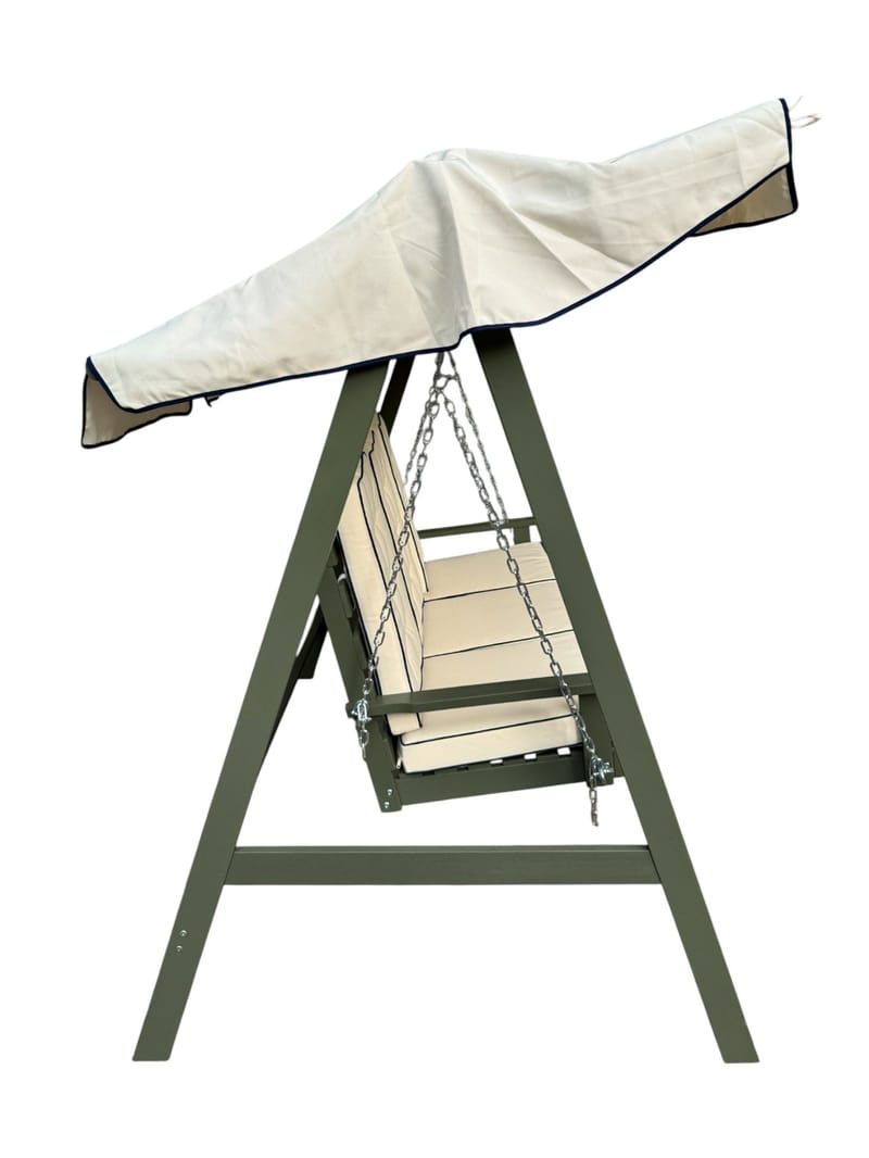 Landet Hammock utomhus gunga med tak 195x125x159 - Vit / Mörkgrön - Utemöbler - Utesoffa - Hammock