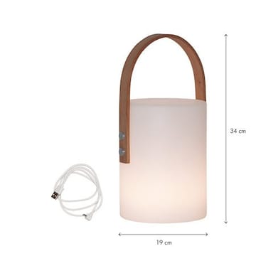 Lucie Lykta 19 cm - vit med brunt handtag - Trädgård & spabad - Utemiljö - Trädgårdsdekoration - Trädgårdsfigurer & trädgårdsprydnad - Utelykta