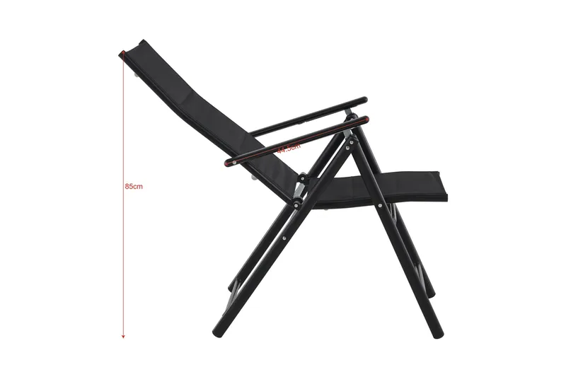 Maggie Vadderad Fällbar Positionsstol utomhus - Svart - Utemöbler - Utestol & trädgårdsstol - Positionsstol