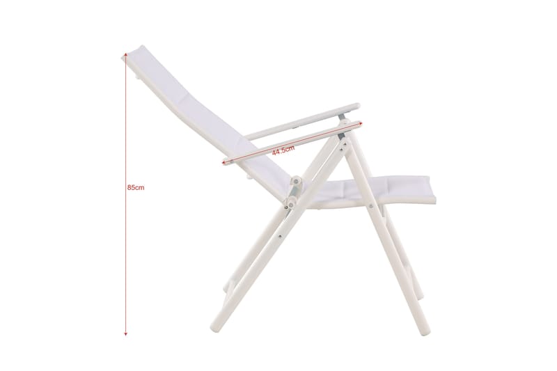 Maggie Vadderad Fällbar Positionsstol utomhus - Vit - Utemöbler - Utestol & trädgårdsstol - Positionsstol