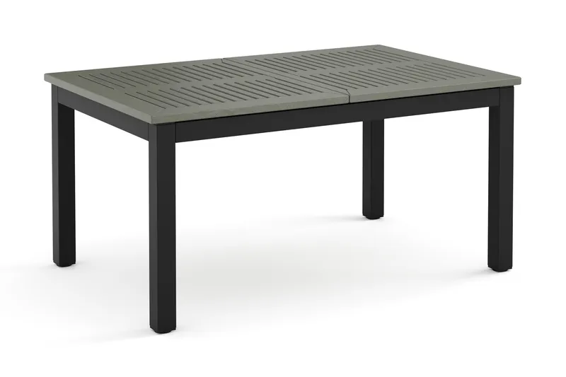 Monaco rektangulärt förlängningsbart bord utomhus med iläggsskiva 150-250x90 cm i aluminium/metall/plast - Svart/Grå - Utemöbler - Utebord & trädgårdsbord - Matbord utomhus