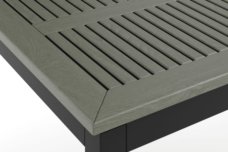 Monaco rektangulärt förlängningsbart bord utomhus med iläggsskiva 150-250x90 cm i aluminium/metall/plast - Svart/Grå - Utemöbler - Utebord & trädgårdsbord - Matbord utomhus