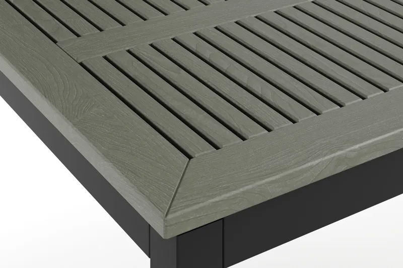 Monaco rektangulärt förlängningsbart bord utomhus med iläggsskiva 150-250x90 cm i aluminium/metall/plast - Svart/Grå - Utemöbler - Utebord & trädgårdsbord - Matbord utomhus