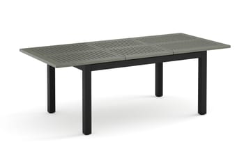 Monaco rektangulärt förlängningsbart bord utomhus med iläggsskiva 150-250x90 cm i aluminium/metall/plast - Svart/Grå - Utemöbler - Utebord & trädgårdsbord - Matbord utomhus