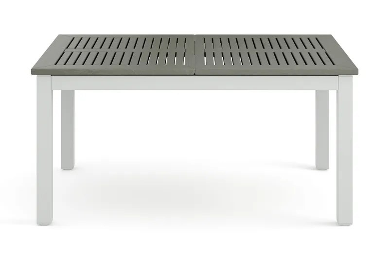 Monaco rektangulärt förlängningsbart bord utomhus med iläggsskiva 150-250x90 cm i aluminium/metall/plast - Vit/Grå - Utemöbler - Utebord & trädgårdsbord - Matbord utomhus