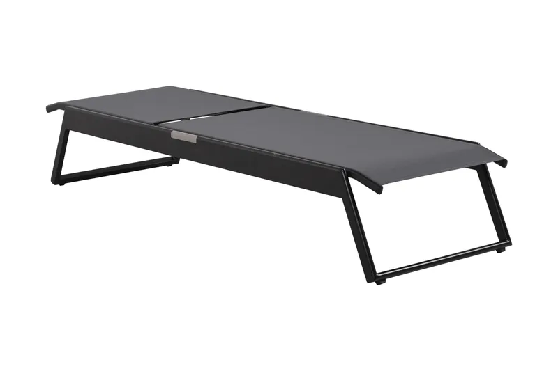 Monaco Solsäng med justerbar rygg i aluminium grå textil - Svart - Utemöbler - Utestol & trädgårdsstol - Solsäng & Solvagnar