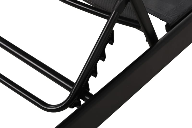 Monaco Solsäng med justerbar rygg i aluminium grå textil - Svart - Utemöbler - Utestol & trädgårdsstol - Solsäng & Solvagnar