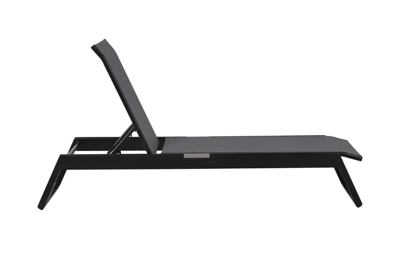 Monaco Solsäng med justerbar rygg i aluminium grå textil - Svart - Utemöbler - Utestol & trädgårdsstol - Solsäng & Solvagnar