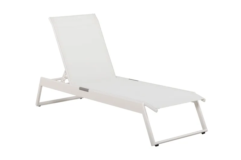 Monaco Solsäng med justerbar rygg i aluminium vit textil - Vit - Utemöbler - Utestol & trädgårdsstol - Solsäng & Solvagnar