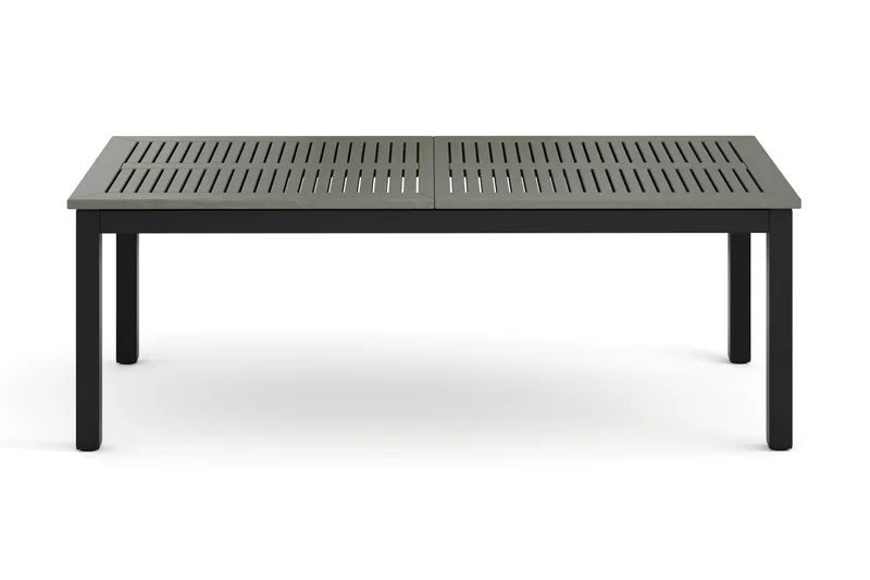Monaco Stort rektangulärt förlängningsbart bord utomhus med iläggsskiva 210-310x90 cm i aluminium/plast - Svart/Grå - Utemöbler - Utebord & trädgårdsbord - Matbord utomhus