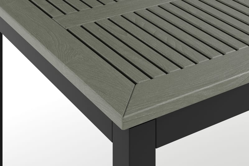 Monaco Stort rektangulärt förlängningsbart bord utomhus med iläggsskiva 210-310x90 cm i aluminium/plast - Svart/Grå - Utemöbler - Utebord & trädgårdsbord - Matbord utomhus