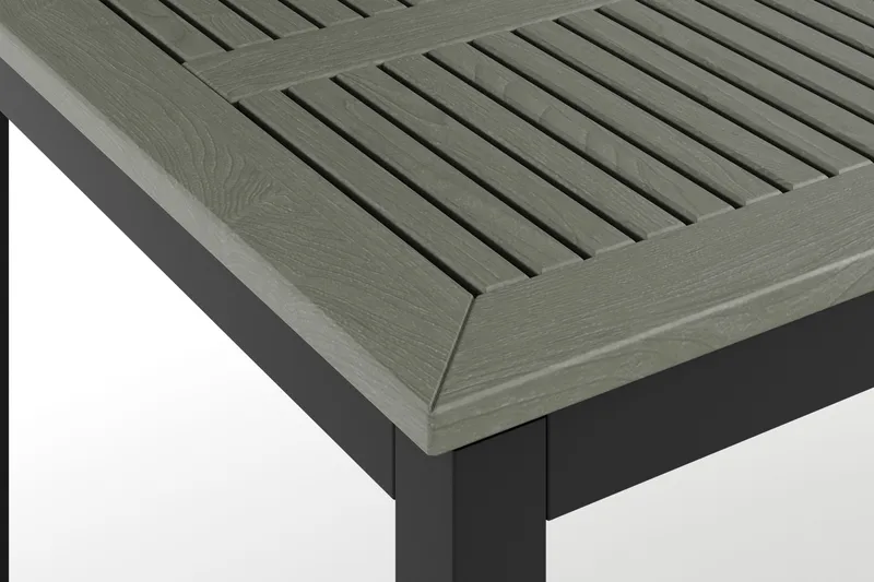 Monaco Stort rektangulärt förlängningsbart bord utomhus med iläggsskiva 210-310x90 cm i aluminium/plast - Svart/Grå - Utemöbler - Utebord & trädgårdsbord - Matbord utomhus