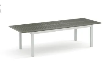 Monaco Stort rektangulärt förlängningsbart bord utomhus med iläggsskiva 210-310x90 cm i aluminium/plast - Vit/Grå - Utemöbler - Utebord & trädgårdsbord - Matbord utomhus
