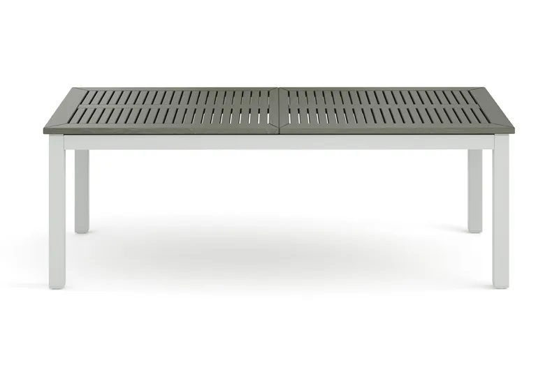 Monaco Stort rektangulärt förlängningsbart bord utomhus med iläggsskiva 210-310x90 cm i aluminium/plast - Vit/Grå - Utemöbler - Utebord & trädgårdsbord - Matbord utomhus