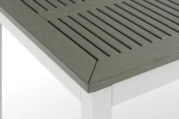 Monaco Stort rektangulärt förlängningsbart bord utomhus med iläggsskiva 210-310x90 cm i aluminium/plast - Vit/Grå - Utemöbler - Utebord & trädgårdsbord - Matbord utomhus